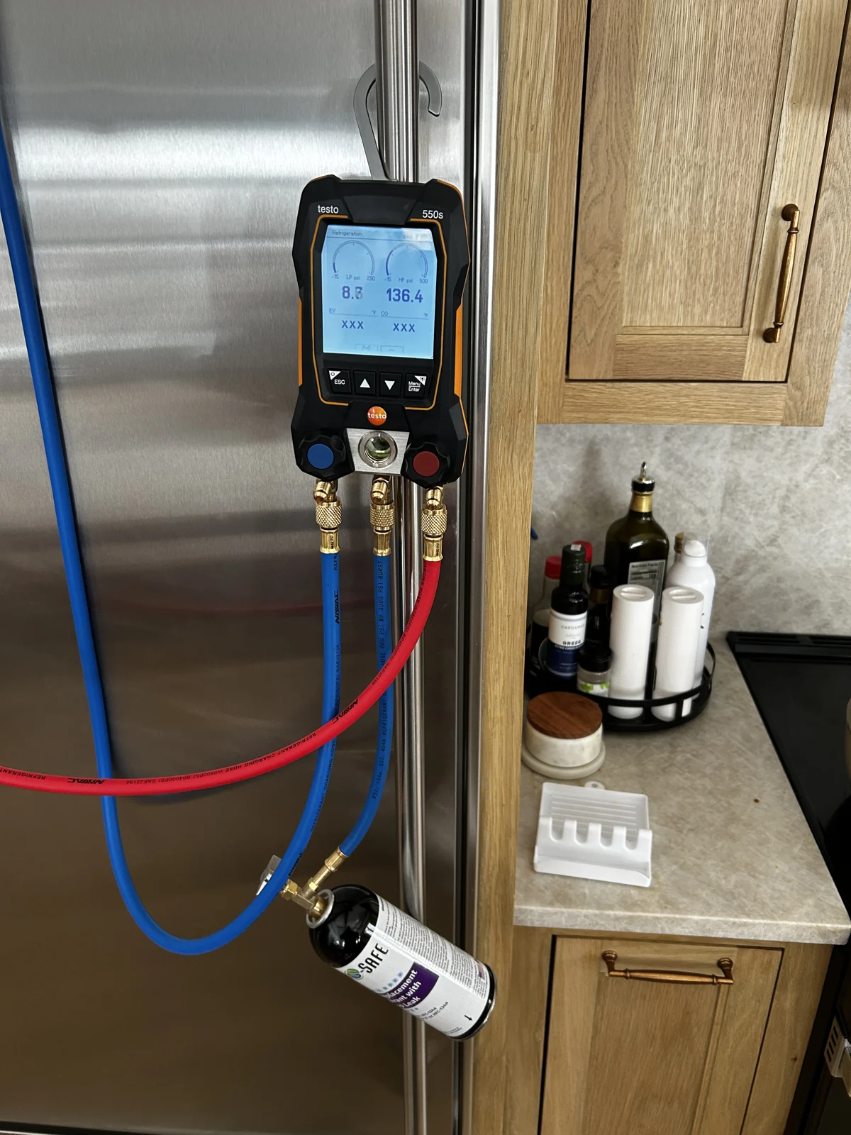 Refrigeration service setup from the owner’s work archive